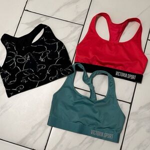 Victoria Sport Women's Sports Bra Trio - Black, Pink, Teal